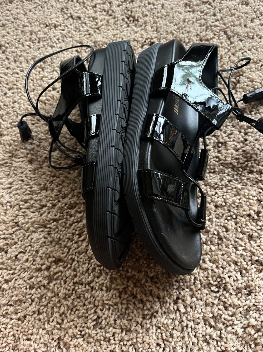 La CANADIENNE Black Patent Strappy Sandal - Picture 5 of 5